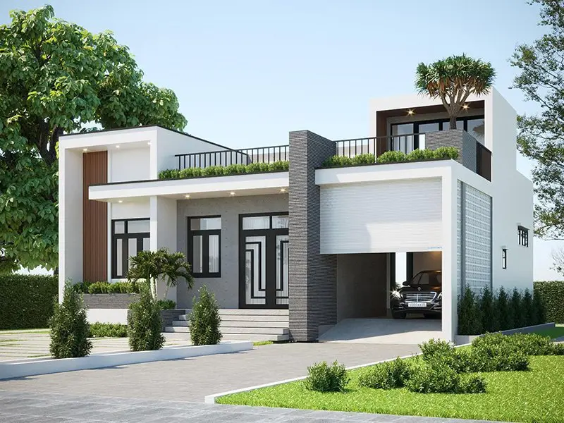 nhà cấp 4 mái bằng
