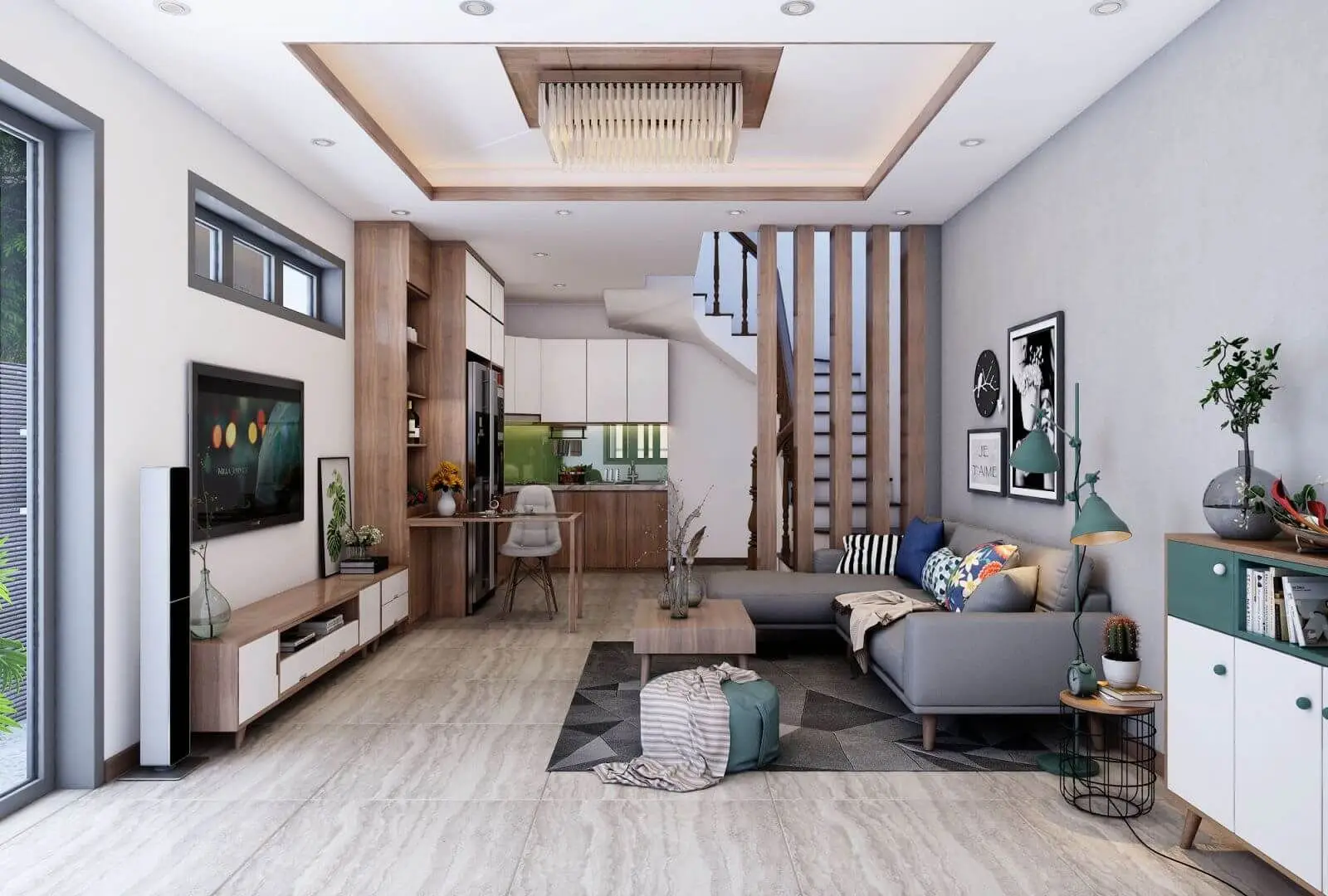 Thiết kế nội thất nhà ống cho phòng khách