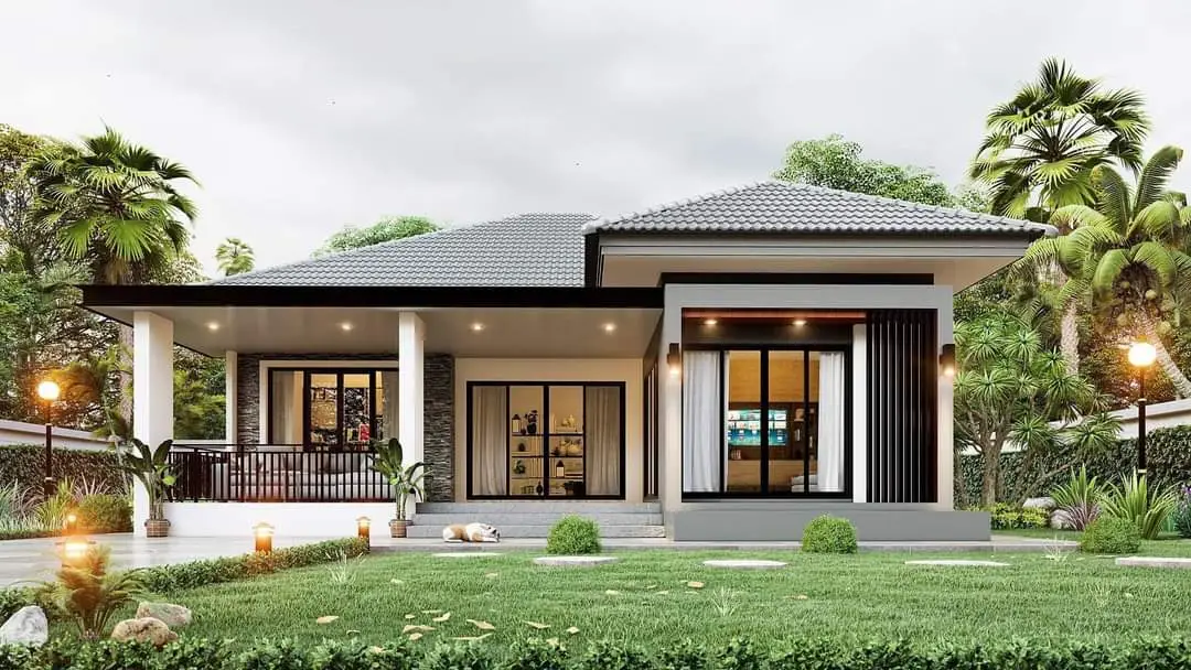 Thiết kế kiến trúc nhà cấp 4 của chị Hoa – Hải Phòng